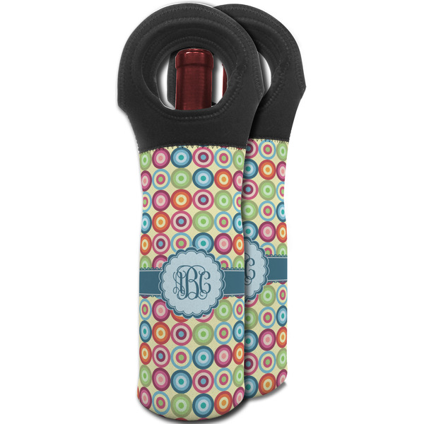 Retro Circles Wine Tote Bag - MAIN