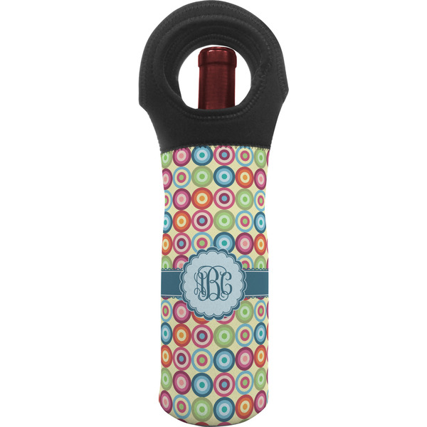 Custom Retro Circles Wine Tote Bag (Personalized)