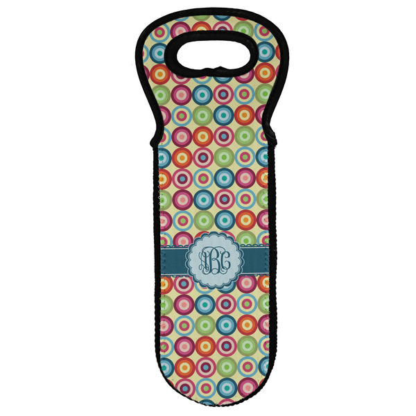 Custom Retro Circles Wine Tote Bag (Personalized)