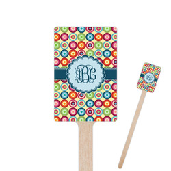 Retro Circles 6.25" Rectangle Wooden Stir Sticks - Double Sided (Personalized)