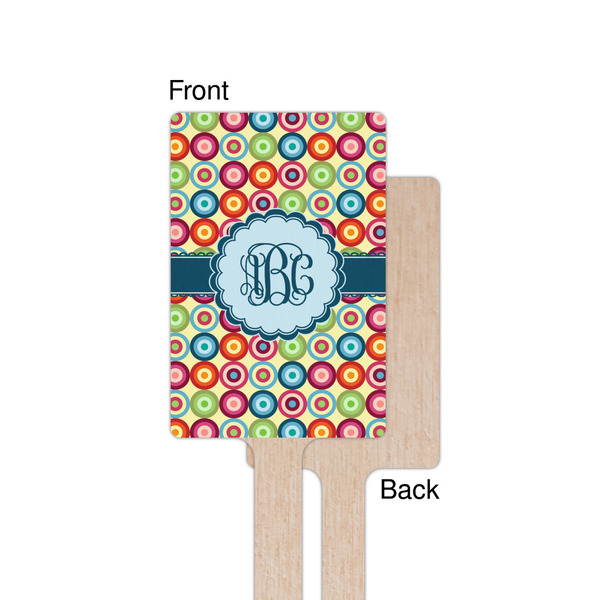 Retro Circles Wooden 6.25" Stir Stick - Rectangular - Single - Front & Back