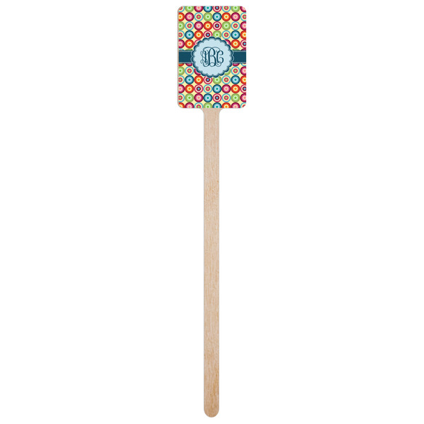 Retro Circles Wooden 6.25" Stir Stick - Rectangular - Single Stick