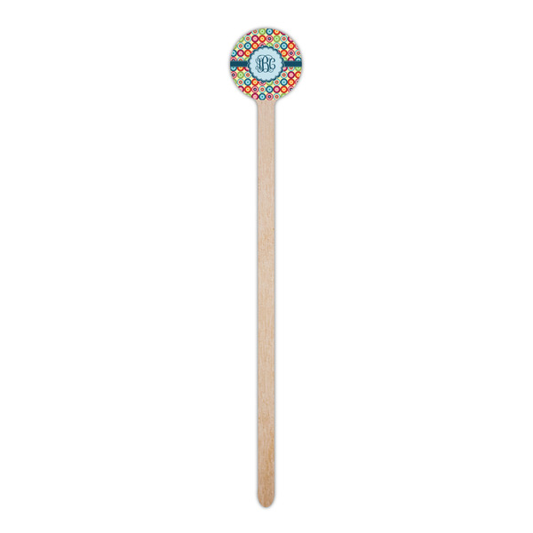 Retro Circles Wooden 6" Stir Stick - Round - Single Stick
