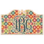 Retro Circles Genuine Maple or Cherry Wood Sticker (Personalized)