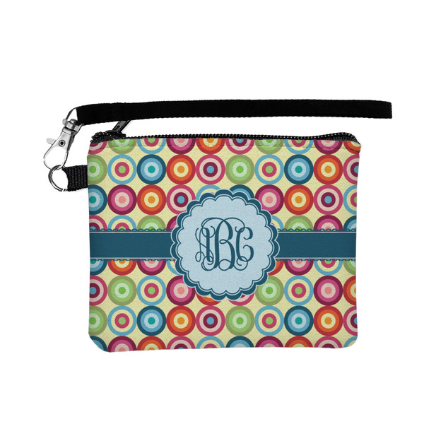 Custom Retro Circles Wristlet ID Case w/ Monogram