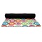 Retro Circles Yoga Mat Rolled up Black Rubber Backing