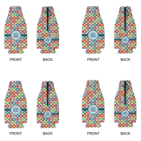 Retro Circles Zipper Bottle Cooler - Set of 4 - APPROVAL