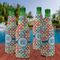 Retro Circles Zipper Bottle Cooler - Set of 4 - LIFESTYLE