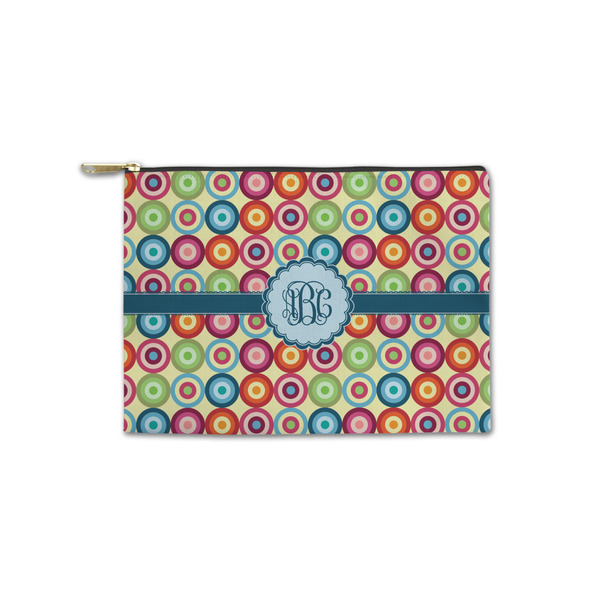Custom Retro Circles Zipper Pouch - Small - 8.5"x6" (Personalized)