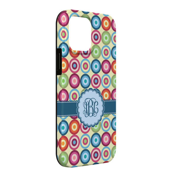 Custom Retro Circles iPhone Case - Rubber Lined - iPhone 13 Pro Max (Personalized)
