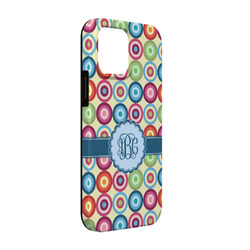 Retro Circles iPhone Case - Rubber Lined - iPhone 13 (Personalized)