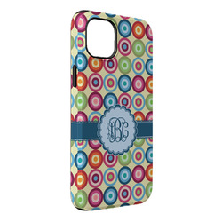 Retro Circles iPhone Case - Rubber Lined - iPhone 14 Plus (Personalized)