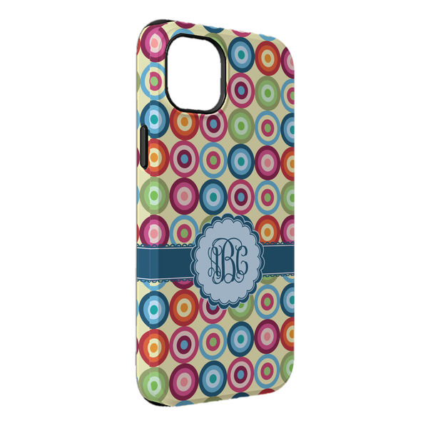 Custom Retro Circles iPhone Case - Rubber Lined - iPhone 14 Pro Max (Personalized)