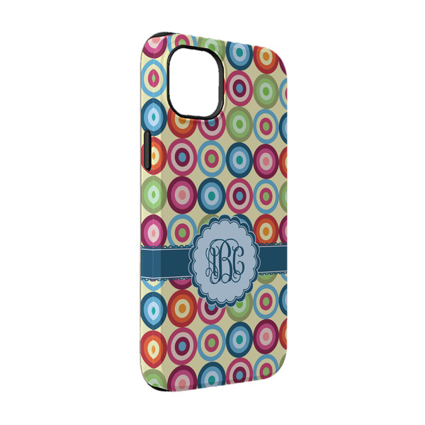 Custom Retro Circles iPhone Case - Rubber Lined - iPhone 14 Pro (Personalized)