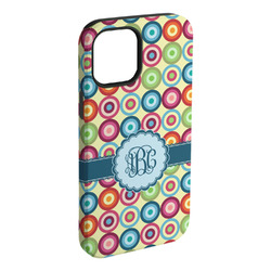 Retro Circles iPhone Case - Rubber Lined - iPhone 15 Plus (Personalized)