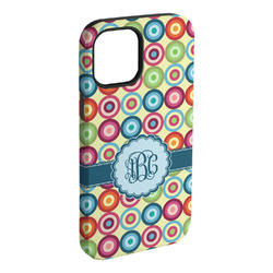 Retro Circles iPhone Case - Rubber Lined - iPhone 15 Pro Max (Personalized)