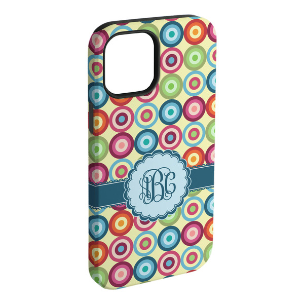 Custom Retro Circles iPhone Case - Rubber Lined (Personalized)