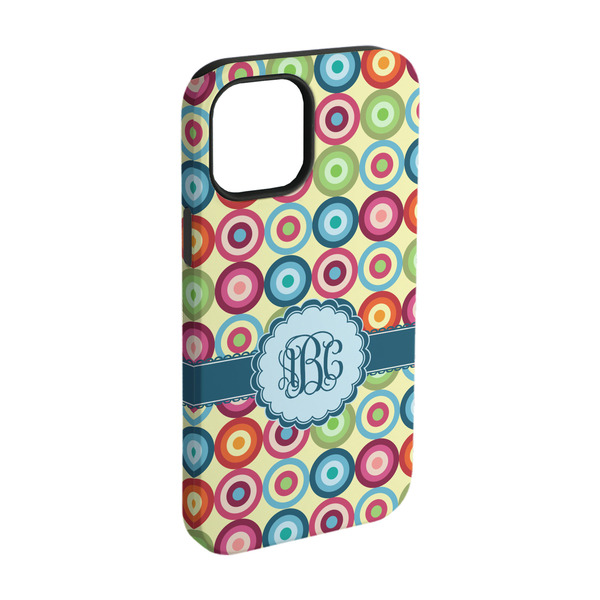 Custom Retro Circles iPhone Case - Rubber Lined - iPhone 15 Pro (Personalized)