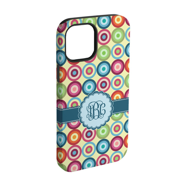 Custom Retro Circles iPhone Case - Rubber Lined - iPhone 15 (Personalized)