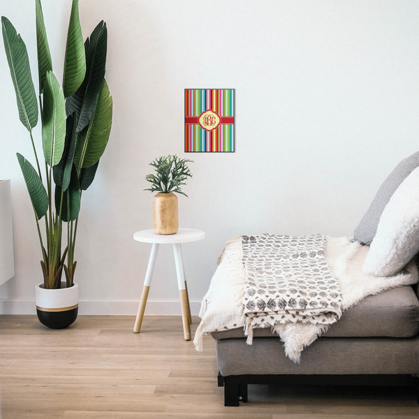 Retro Vertical Stripes 11x14 Wood Print - In Context