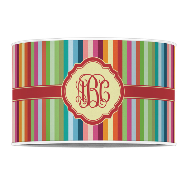 Retro Vertical Stripes 12" Drum Lampshade - FRONT (Poly Film)