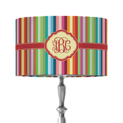 Retro Vertical Stripes 12" Drum Lamp Shade - Fabric (Personalized)