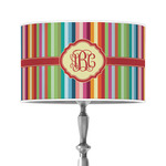 Retro Vertical Stripes 12" Drum Lamp Shade - Poly-film (Personalized)