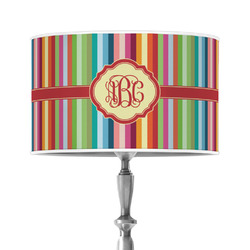 Retro Vertical Stripes 12" Drum Lamp Shade - Poly-film (Personalized)