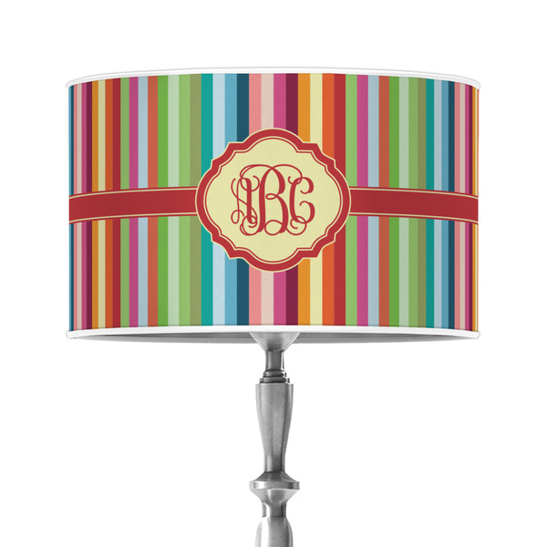 Custom Retro Vertical Stripes 12" Drum Lamp Shade - Poly-film (Personalized)