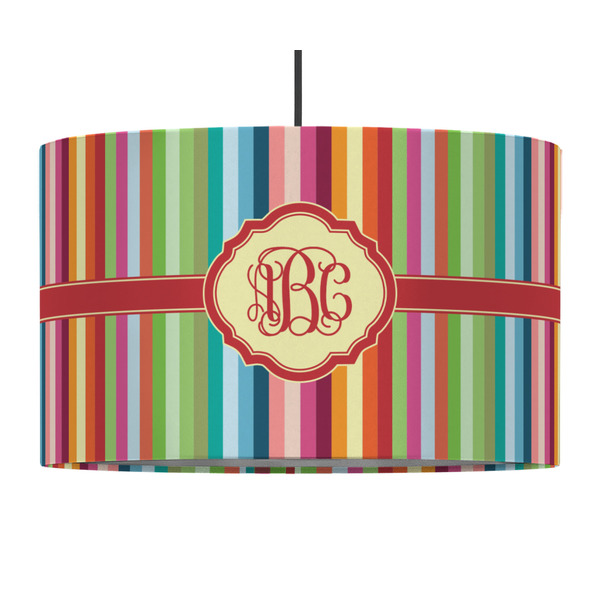 Retro Vertical Stripes 12" Drum Lampshade - PENDANT (Fabric)