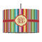 Retro Vertical Stripes 12" Drum Pendant Lamp - Fabric (Personalized)