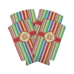 Retro Vertical Stripes Can Cooler (tall 12 oz) - Set of 4 (Personalized)