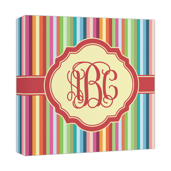 Custom Retro Vertical Stripes Canvas Print - 12x12 (Personalized)