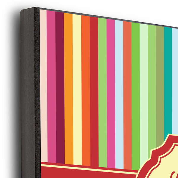 Retro Vertical Stripes 12x12 Wood Print - Closeup
