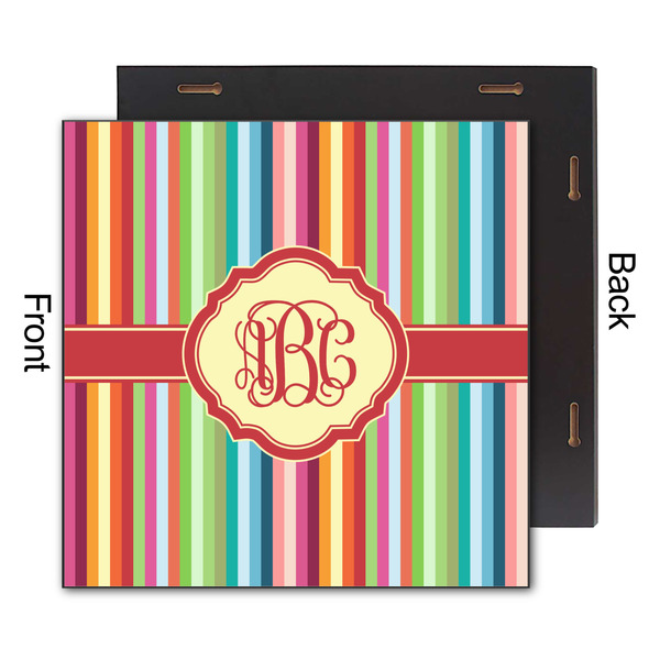 Retro Vertical Stripes 12x12 Wood Print - Front & Back View
