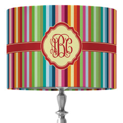 Retro Vertical Stripes 16" Drum Lamp Shade - Fabric (Personalized)