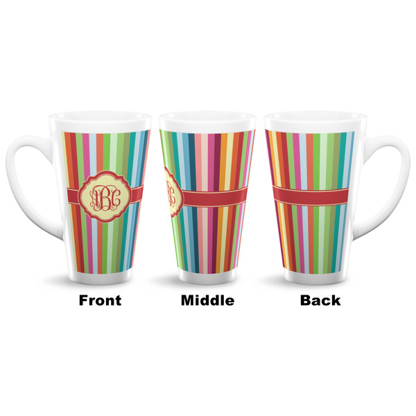 Retro Vertical Stripes 16 Oz Latte Mug - Approval