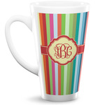 Retro Vertical Stripes Latte Mug (Personalized)