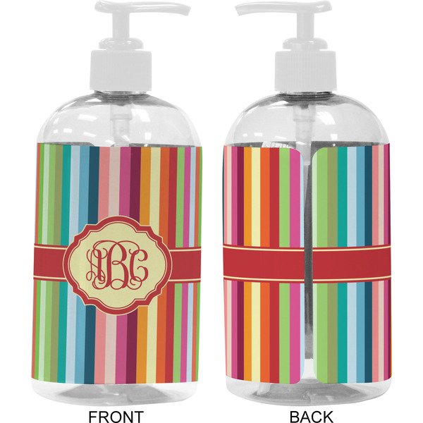 Retro Vertical Stripes 16 oz Plastic Liquid Dispenser- Approval- White