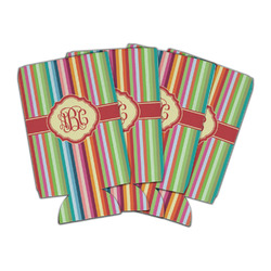 Retro Vertical Stripes Can Cooler (16 oz) - Set of 4 (Personalized)