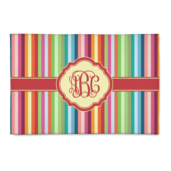 Custom Retro Vertical Stripes Patio Rug (Personalized)