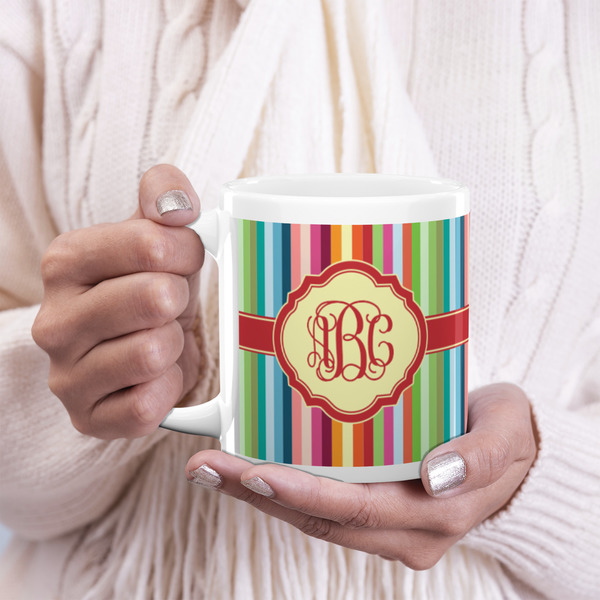 Retro Vertical Stripes 20oz Coffee Mug - LIFESTYLE