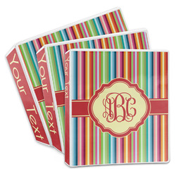 Retro Vertical Stripes 3-Ring Binder (Personalized)