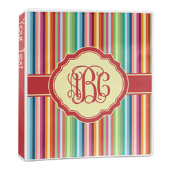Retro Vertical Stripes 3-Ring Binder - 1 inch (Personalized)