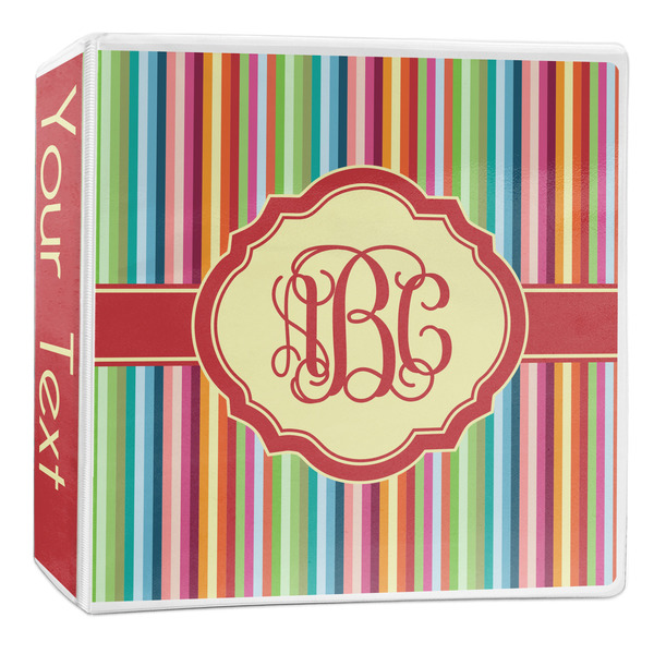 Custom Retro Vertical Stripes 3-Ring Binder - 2 inch (Personalized)