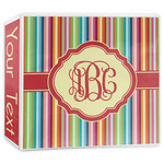 Retro Vertical Stripes 3-Ring Binder - 3 inch (Personalized)