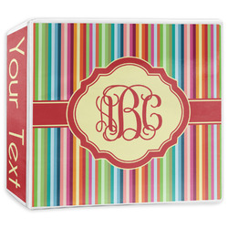 Retro Vertical Stripes 3-Ring Binder - 3 inch (Personalized)