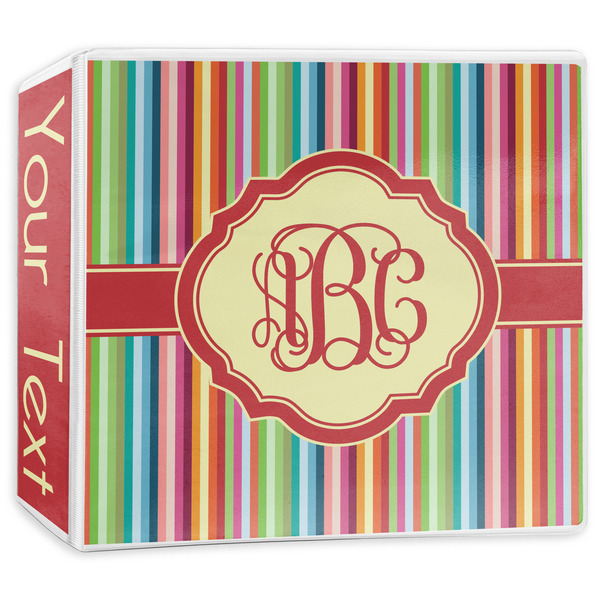 Custom Retro Vertical Stripes 3-Ring Binder - 3 inch (Personalized)