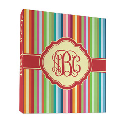 Retro Vertical Stripes 3 Ring Binder - Full Wrap - 1" (Personalized)
