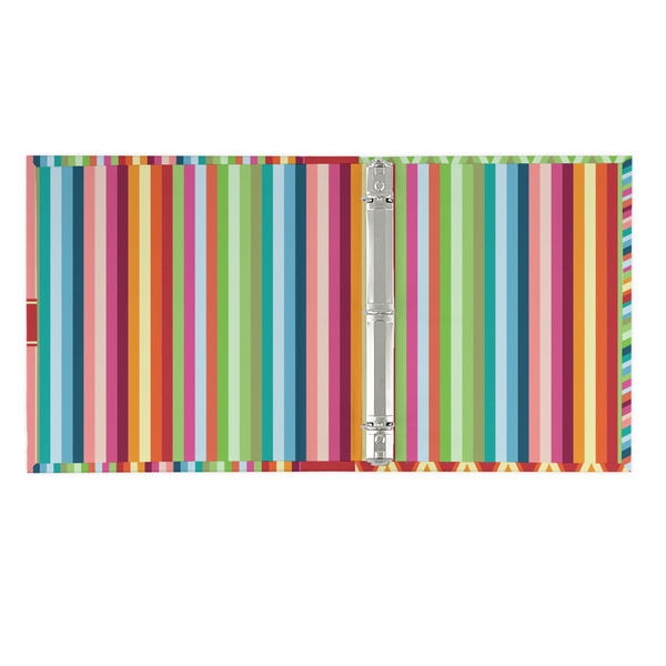 Retro Vertical Stripes 3 Ring Binders - Full Wrap - 1" - OPEN INSIDE